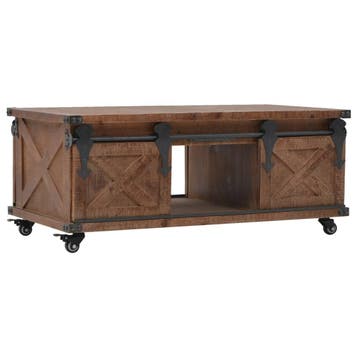 vidaXL Salontafel 91x51x38 cm massief vurenhout bruin, Verzenden, Nieuw
