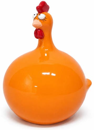 Oranje kippenbeeldje - 23 cm, Verzamelen, Beelden en Beeldjes, Verzenden, Nieuw