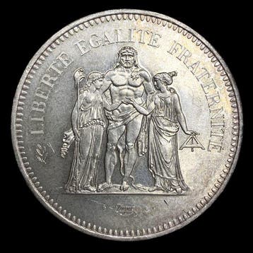 Frankrijk. Ve République. 50 Francs 1977 (Zonder, Postzegels en Munten