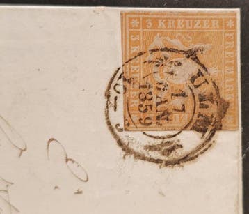 Duitsland 1859/1859 - Württemberg 1859 – 3 Kreuzer (Michel