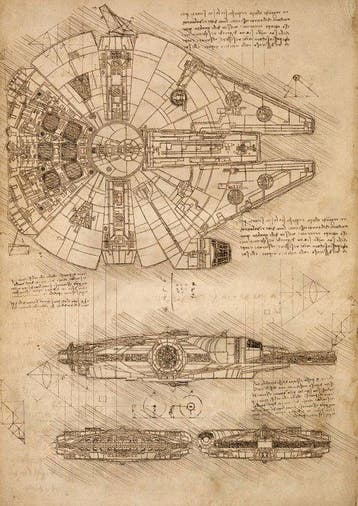 Boriani - 4 x Star Wars, Millennium Falcon, Tie Fight,