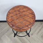 Kruk - in hoogte verstelbaar - IJzer, Leder - draaikruk, Antiek en Kunst