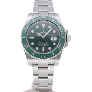 Rolex - Submariner Date Watch Green Mirrored Buckle -