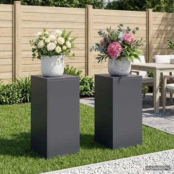 vidaXL Plantenstand 2 pcs Antraciet 30 x 30 x 60 cm, Verzenden