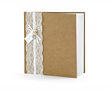 Gastenboek Kraft Kant 20,5cm, Verzenden