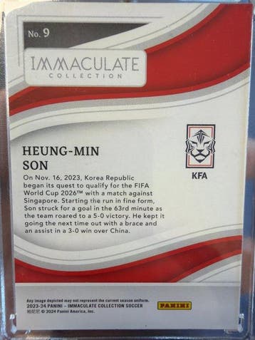 2023/24 Panini Immaculate Collection Heung-Min Son /19, Nieuw