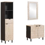 vidaXL Badkamer Sets 3 pcs Witte Was Afwerking Massief Mango, Huis en Inrichting, Verzenden, Nieuw