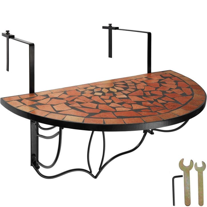 tectake Balkontafel om op te hangen met mozaïekpatroon inkla, Tuin en Terras, Overige Tuin en Terras, Verzenden