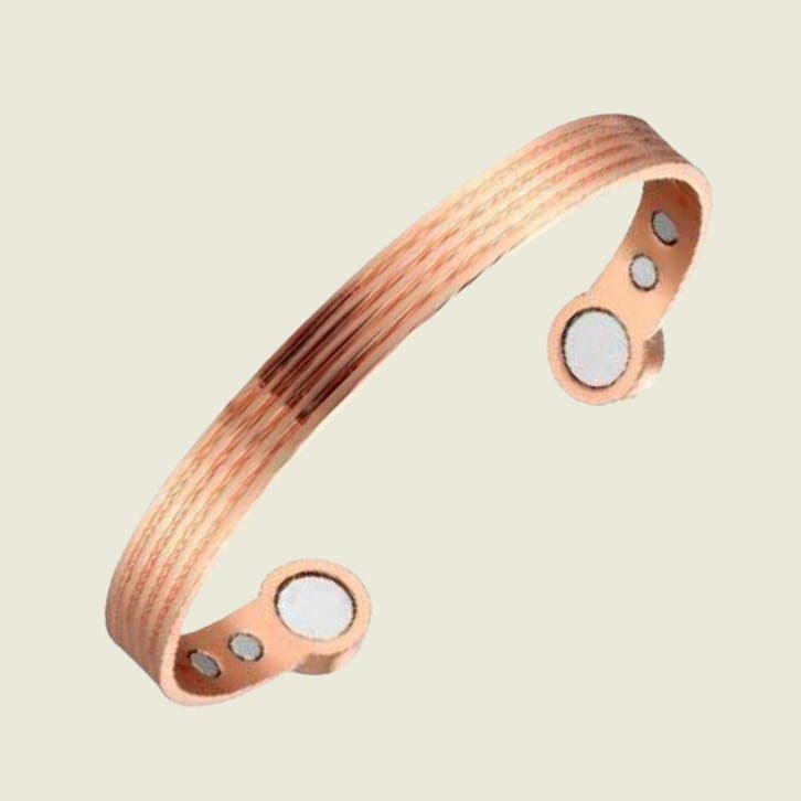 Koperen gezondheids-klemarmband met 2 grote en 4 kleine, Sports & Fitness, Produits de santé, Wellness & Bien-être, Enlèvement ou Envoi