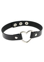Choker Zwart Hartje Pu Leer Collar Ketting Hart Halsband Lol, Ophalen of Verzenden, Nieuw, Zwart