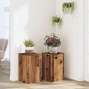 vidaXL Plantenstandaards 2 st 30x30x50 cm bewerkt hout oud, Verzenden