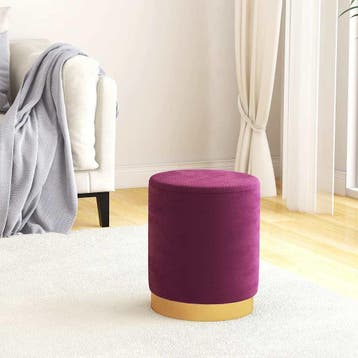 vidaXL Hocker met opbergruimte rond fluweel 31 x 37 cm paars, Huis en Inrichting, Stoelen, Verzenden, Nieuw