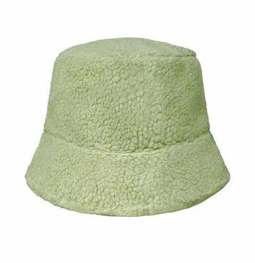 Bucket Hat Hoedje – Teddy Stof – One Size – Groen, Nieuw