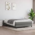vidaXL Boxspring met matras stof donkergrijs 160x200 cm, Verzenden