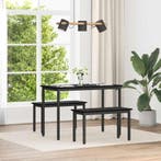 vidaXL Bank Zwart Eiken 80 x 35 x 45 cm Bewerkt hout, Huis en Inrichting, Verzenden, Nieuw