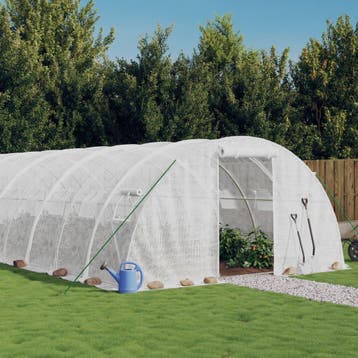 vidaXL Tuinkas met stalen frame 96 m² 24x4x2 m wit, Verzenden