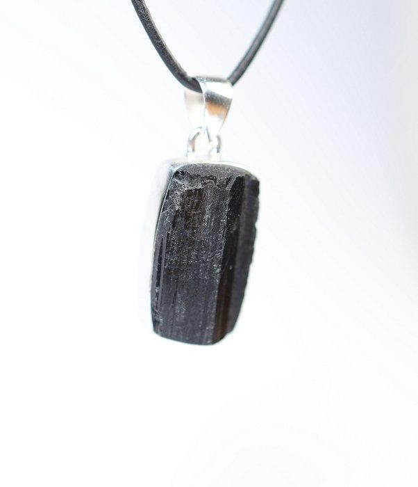 Zwarte toermalijn Aanhanger / rauw / nieuw- 9.65 g - (1), Verzamelen, Mineralen en Fossielen