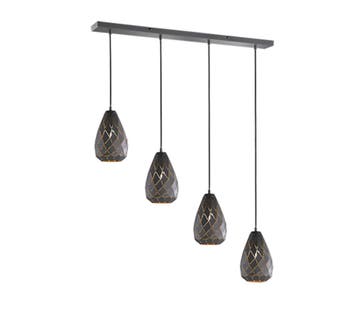 Trio ONYX hanglamp | E27 Fitting | antraciet | 90 x 15 cm |, Verzenden, Nieuw