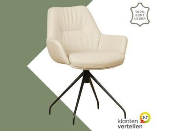 Leren draaibare eetkamerstoel Twist, Huis en Inrichting, 60 tot 90 cm, Nieuw, Leer, Ophalen of Verzenden