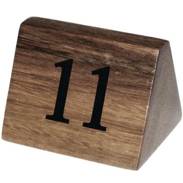 Tafelnummers | Hout | 11 t/m 20 | 10 Stuks | 35x35x55(h)mm, Verzenden, Nieuw in verpakking