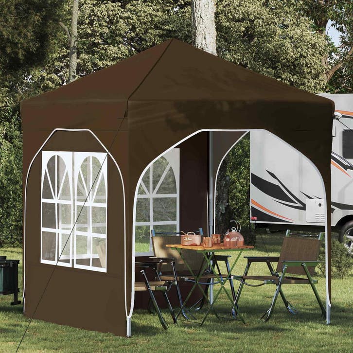 vidaXL Pop-up Feesttent 192 x 192 x 245 cm Taupe, Jardin & Terrasse, Tonnelles, Envoi