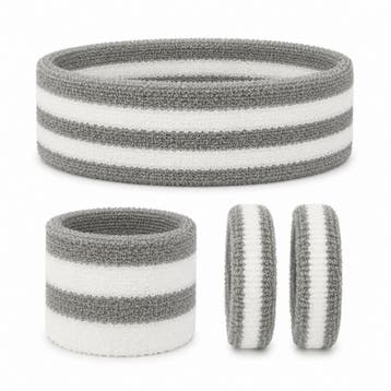 Haarband Sport 5cm - Zweetbandje - Haarelastiek - Wit Grijs, Nieuw