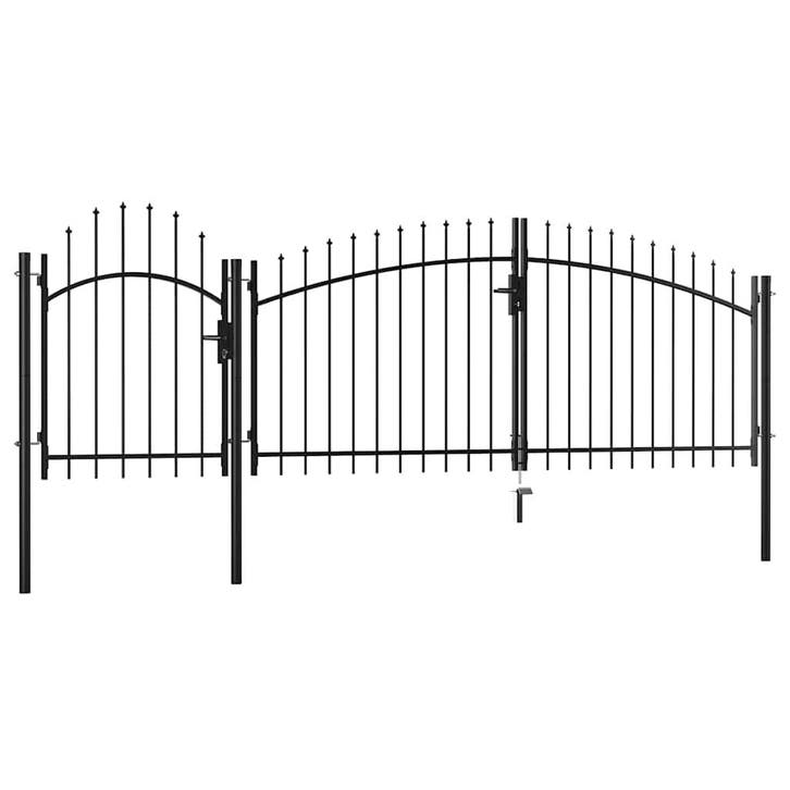 vidaXL Tuinpoort Woerden staal 1,5x4 m zwart, Jardin & Terrasse, Portes de jardin, Envoi