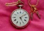 Antique 0,800 Silver Key Wind Pocket Watch - [46mm] French, Nieuw