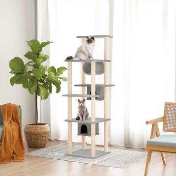 vidaXL Kattenmeubel met sisal krabpalen 169 cm lichtgrijs, Verzenden