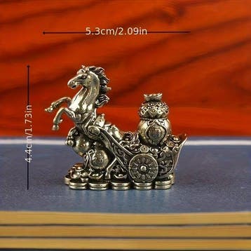 sculptuur, Brass Chinese Zodiac Horse Figurine –