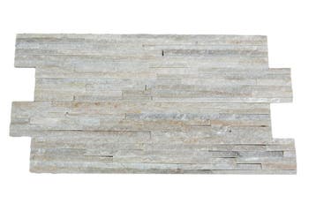 Natuurstenen steenstrips Pure White - 12 rijen - 60x15 cm, Doe-het-zelf en Bouw, Tegels, Ophalen, Wandtegels, Nieuw, Minder dan 20 cm