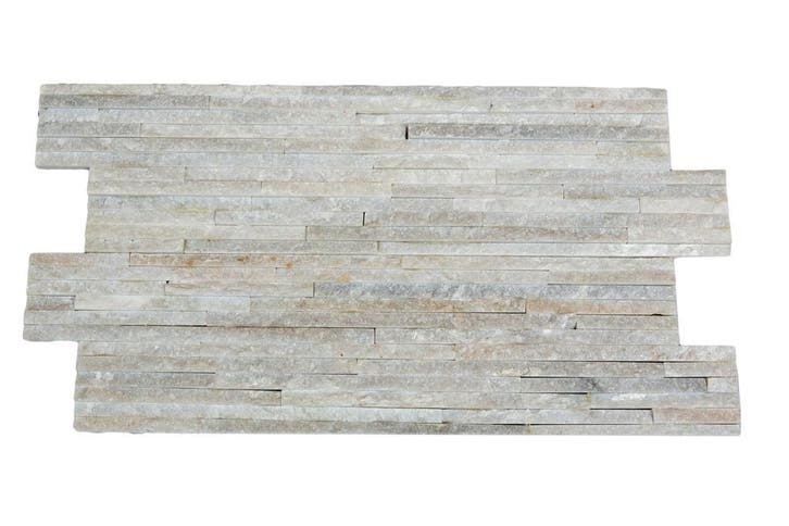 Natuurstenen steenstrips Pure White - 12 rijen - 60x15 cm, Bricolage & Construction, Dalles & Carrelages, Enlèvement