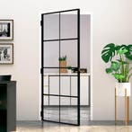 vidaXL Binnendeur 93x201,5 cm gehard glas en aluminium smal, Verzenden