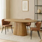 Mangohouten Eettafel Mick capsule 160×90 cm, Maison & Meubles, Verzenden