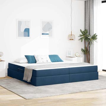 vidaXL Opbergbed met matras met matras Blauw 200 x 200 cm, Verzenden, Nieuw