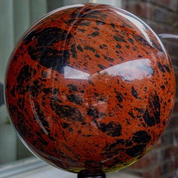 Fine Quality Mahonie Obsidian Sphere Bol - Hoogte: 15.8 cm -