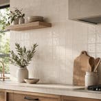 Wandtegel Equipe Handvorm Ritmo Skin Lichtroze Glans 10x10, Nieuw, Minder dan 20 cm, 10 m² of meer, Wandtegels