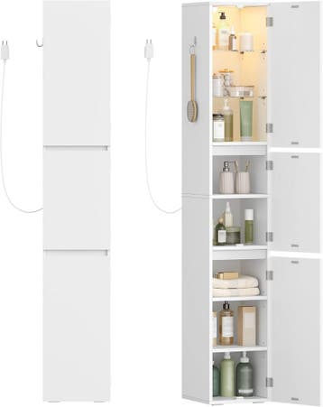 HEXCELEN Badkamerkast, 180 cm hoog, slanke badkamerkast, bad, Verzenden