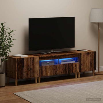 vidaXL 5-delige LED TV-kast Oud hout Bewerkt hout, Verzenden, Nieuw