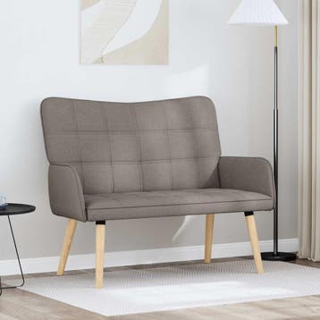 vidaXL 2-Zits Sofa Taupe 115 x 61 x 87 cm Stof, Verzenden, Nieuw