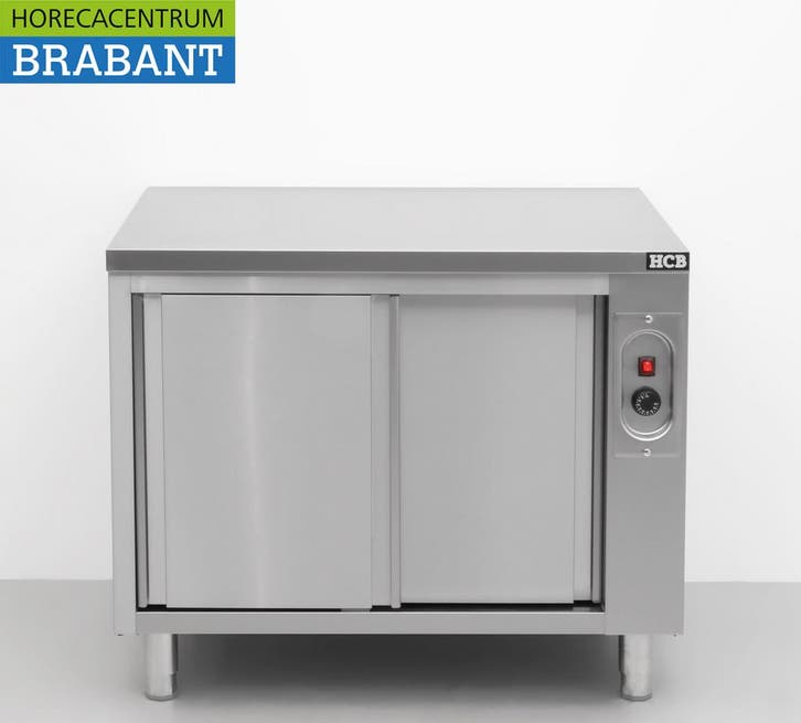 HCB RVS Warmhoudkast Bordenwarmhoudkast 2 schuifdeuren, Zakelijke goederen, Horeca | Keukenapparatuur, Ophalen of Verzenden