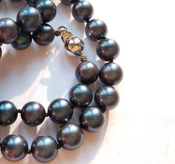 Zonder minimumprijs - Kralensnoer 18 kt witgoud -
