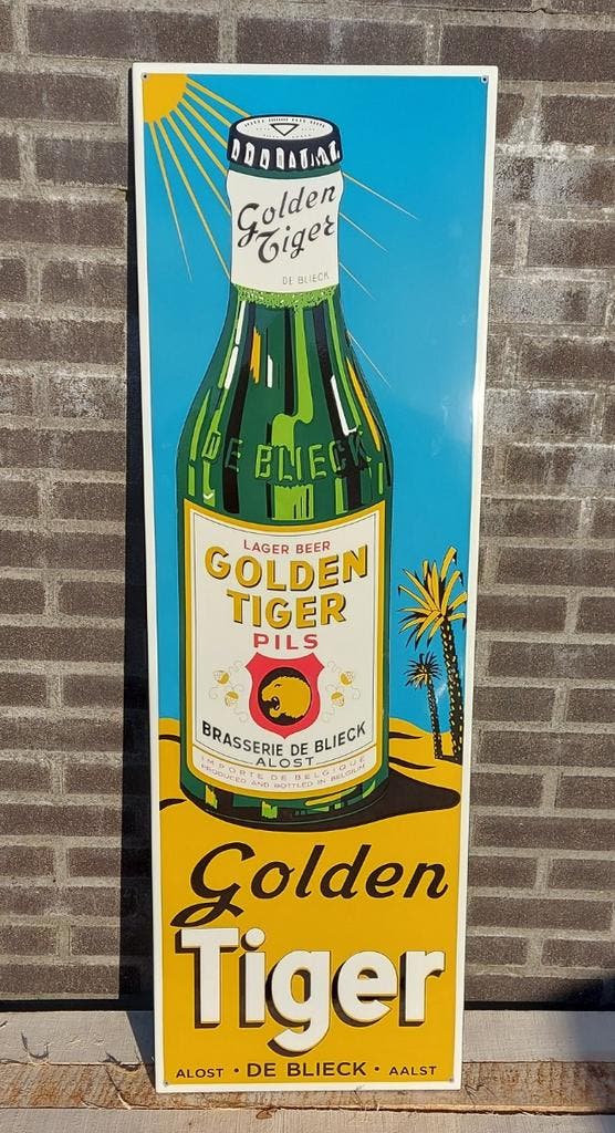 Emaille reclamebord Golden Tiger Pils, Verzamelen, Merken en Reclamevoorwerpen, Verzenden