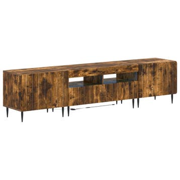 vidaXL 3-delige LED TV-kast ZWOLLE Gerookt eiken Bewerkt, Huis en Inrichting, Verzenden, Nieuw