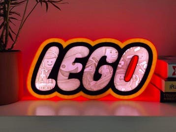 LEGO Custom Item - Lighted LEGO-Style Logo Desktop Sign, Nieuw