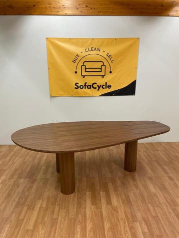 Organische walnoot eettafel – unieke traanvorm - Levering, Huis en Inrichting, Ophalen of Verzenden, Nieuw