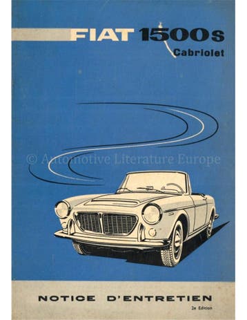 1961 FIAT 1500 S CABRIOLET INSTRUCTIEBOEKJE FRANS