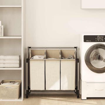 vidaXL Wassorteerder met 3 zakken staal crème, Verzenden, Nieuw