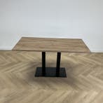 Vervoort kantinetafel 150x80 cm,  eiken - zwart, Gebruikt, Bureau