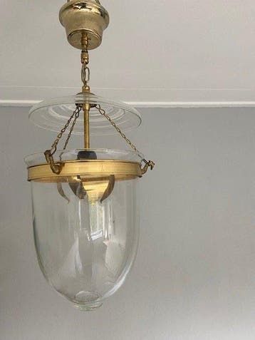 Lamp - Glas, Messing - boerderij/portiek lamp